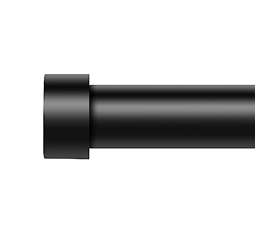 Curtain Rods for Windows 48 to 84 Inch(4-7 Feet),Black 1'' Diameter Drapery Rods with End Cap Style Design,Modern Adjustable Heavy Duty Curtain Rod,Size:36''-88''