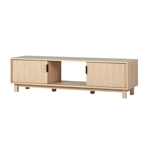 Walker Edison Walton Modern Fluted-Door Low TV Stand for TVs