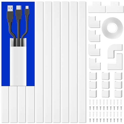 Delamu Cord Hider, 157in Cord Covers for Wires on Wall, Cabl