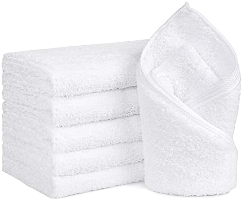 Orighty 6-Pack White Hand Towels - Quick Drying & Absorbent Microfiber Gym Towels 16x28 inches