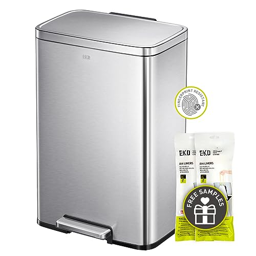 EKO Madison Brushed Stainless 50 Liter/13.2 Gallon Step Tras