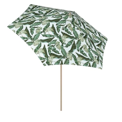 Tempera Striped Patio Umbrellas Outdoor Table Market Umbrellas with Crank & Pust Button Tilt|Auto-Tilt, 8 Steel Ribs, High Color-Fastness Canopy