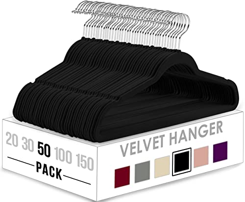 Utopia Home Velvet Hangers 50 Pack - Non-Slip Clothes Hanger
