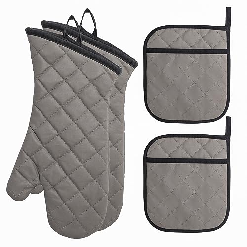 ARCLIBER Oven Mitts and Pot Holders Sets Quilted Lining - He