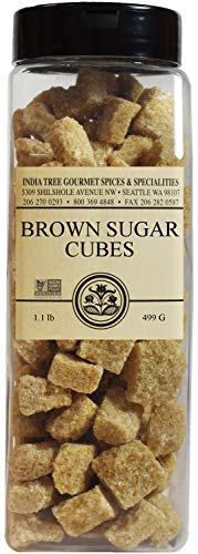 India Tree Brown Sugar Cubes, 1.1 Pound Jar, European Style