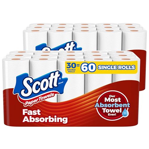 Scott Paper Towels, Choose-A-Sheet, 30 Double Rolls (2 Packs