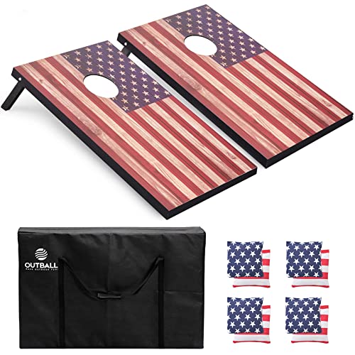 Cornhole Set 4x2 and 3X2 Regulation Size Corn Holes Sets with Carrying Bags & 8 Bean Bags Cornhole Boards Bean Toss Games for Adults Family Outdoor Beach Lawn Outside Backyard Games