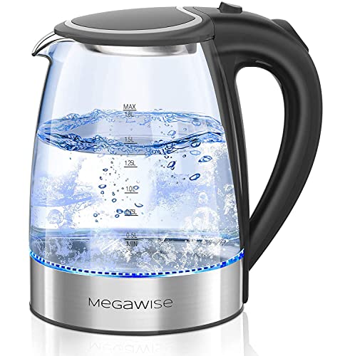 MegaWise Electric Kettle, 1.8L Borosilicate Glass Tea Kettle