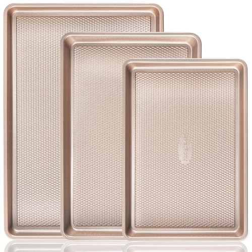 HONGBAKE Baking Sheet Pan Set, Cookie Sheets for Oven, Nonst