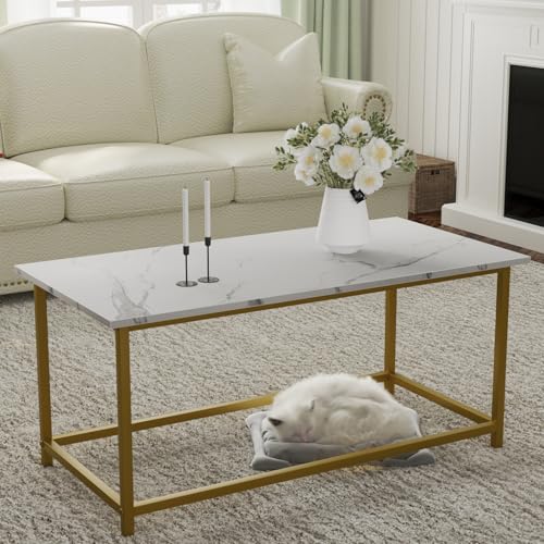 SAYGOER White Gold Coffee Table Simple Modern Coffee Tables