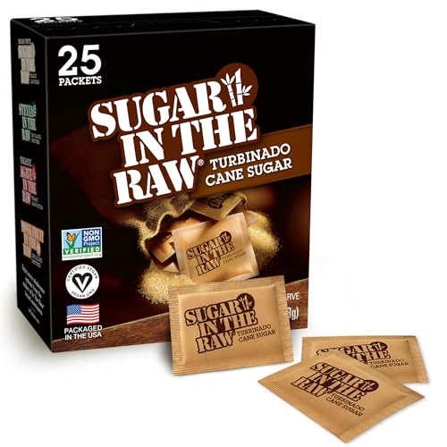 Sugar In The Raw Turbinado Cane Sugar Packets, 25 Ct, Pure,