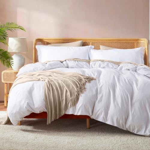 Utopia Bedding Duvet Cover King Size - 3 Piece with Zipper Closure - 1 Comforter Cover 104X90 Inches & 2 Pillow Shams 20X36 Inches (White)