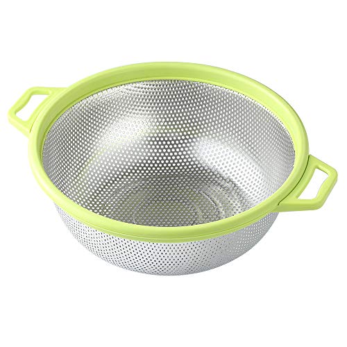 Stainless Steel Colander With Handle and Legs, Large Metal G