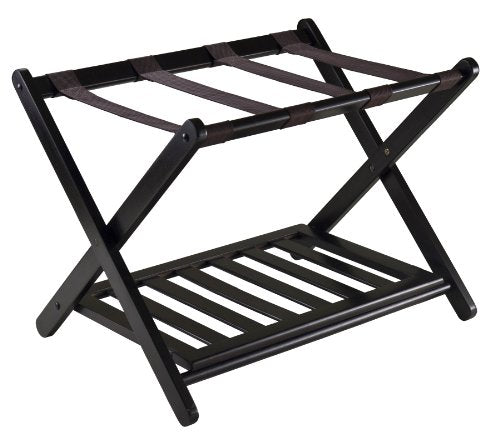 Winsome Reese Luggage Rack with Shelf, Solid Wood, for Guest