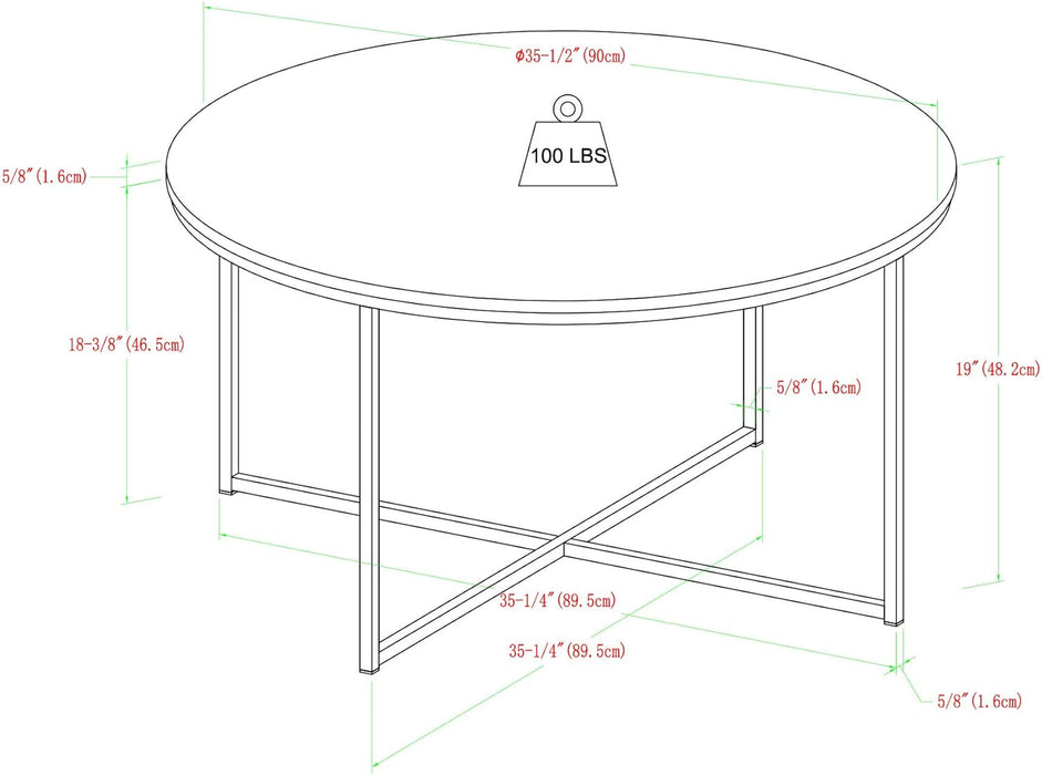 Square Coffee Table White/Gold