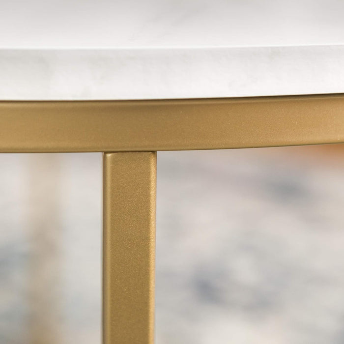 Square Coffee Table White/Gold