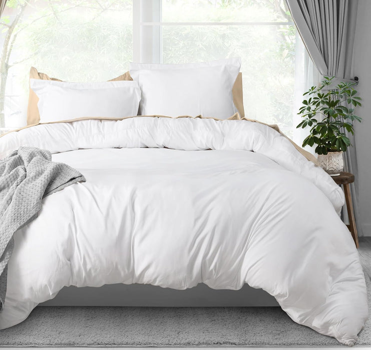 Utopia Bedding Duvet Cover Queen Size - 3 Piece with Zipper Closure - 1 Comforter Cover 90X90 Inches & 2 Pillow Shams 20X26 Inches (White)