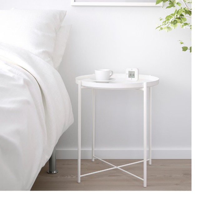 Metal Nighstand White