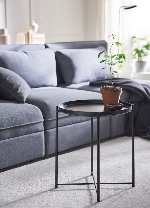 Metal Nighstand Black