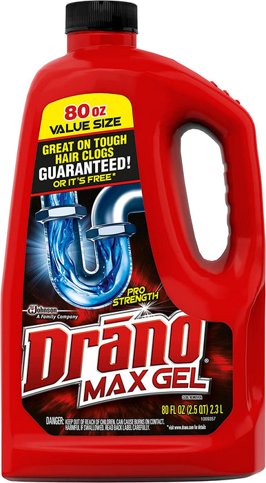 Drano - Max Gel Drain Clog Remover and Cleaner, 80 oz - OG000190