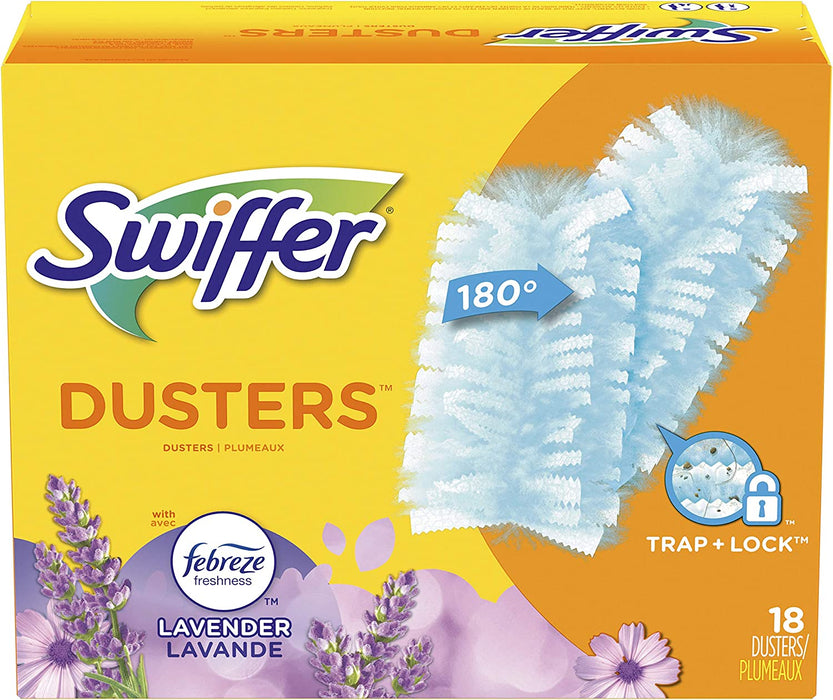 Swiffer - Dusters, Ceiling Fan Duster, Multi Surface Refills with Febreze Lavender, 18 Count - OG000193