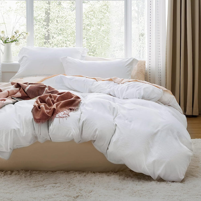 Bedsure - White Duvet Cover Queen Size - OG000198