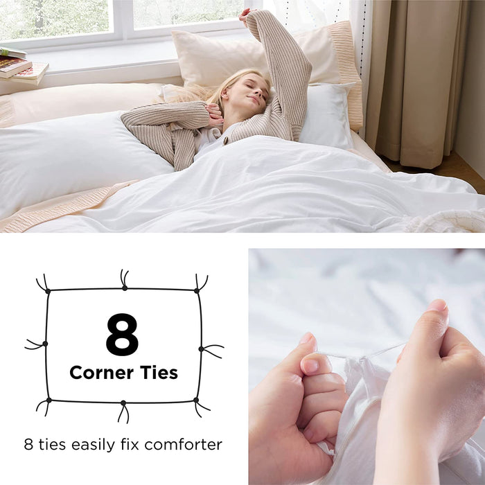Bedsure - White Duvet Cover Queen Size - OG000198