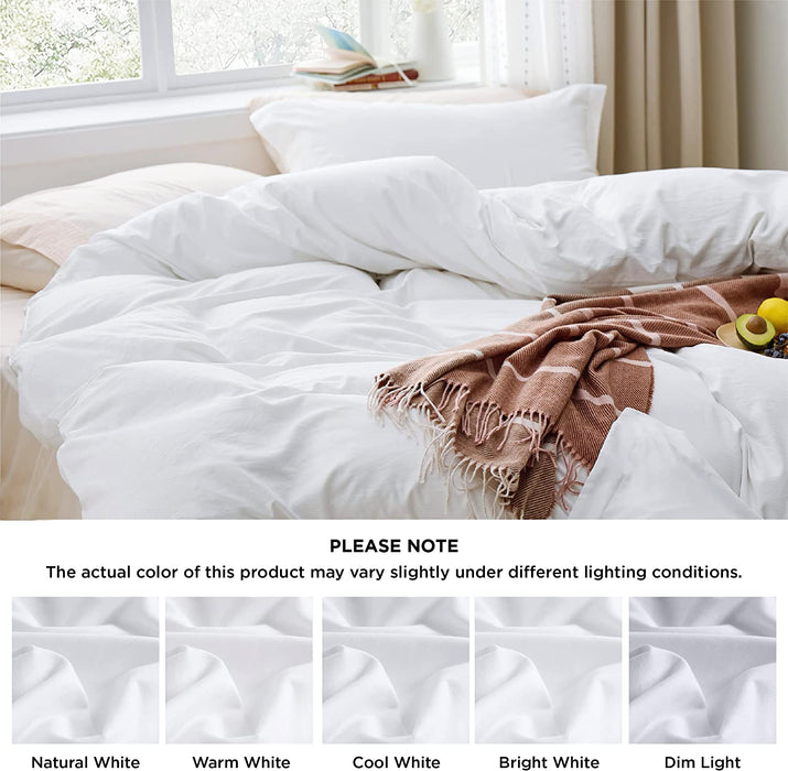 Bedsure - White Duvet Cover Queen Size - OG000198