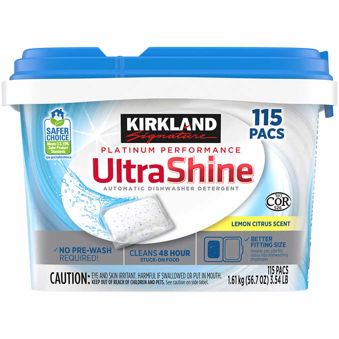 Kirkland Signature - Platinum Performance UltraShine Dishwasher Detergent Pacs, 115-count - OG000200