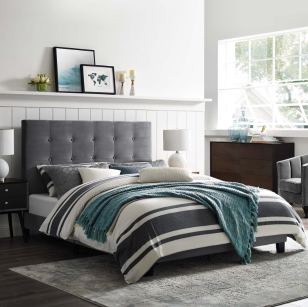 Queen Size Velvet Bedframe