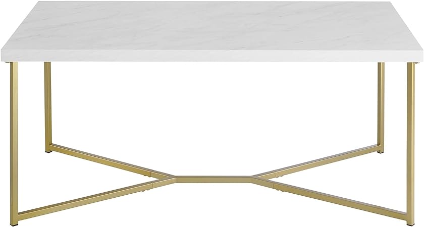 Rectangle Coffee Table White/Gold