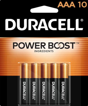 Duracell Coppertop AAA Batteries with Power Boost Ingredients, Triple A Batteries, 10 Count (Pack of 1) for Household and Office Devices, Alkaline AAA Battery