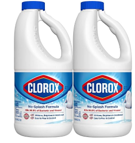 Clorox Splashless Disinfecting Bleach Cleaner, 2 Pack Regular Concentrated Liquid Bleach, Removes Mold, Mildew and Stains, Whitens, for Multi Purpose Cleaning and Laundry, 40 oz Bottles