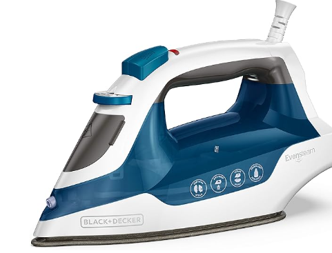 BLACK+DECKER Easy Steam Compact Iron, IR06V, Dual Position Cord, TrueGlide Non-Stick Soleplate, Vertical Steam, SmartSteam
