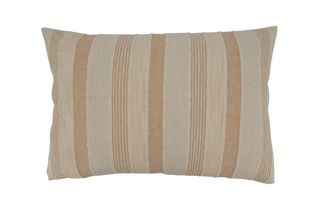 Striped Pillow 22" Sqaure - Poly Filled Ivory