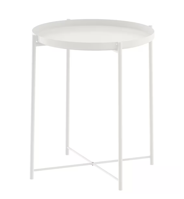 Metal Nighstand White